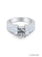 18K White Gold Diamond Princess Cut Semi-Mount Engagement Ring (1.20 ct) 18K White Gold Diamond Princess Cut Semi-Mount Engagement Ring (1.20 ct)