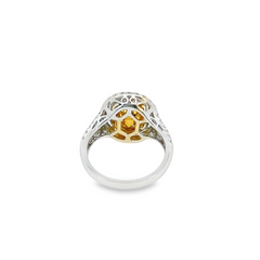 18K White Gold Diamond and Oval Cut Citrine Engagement Ring – 1.05ct 18K White Gold Diamond and Oval Cut Citrine Engagement Ring – 1.05ct