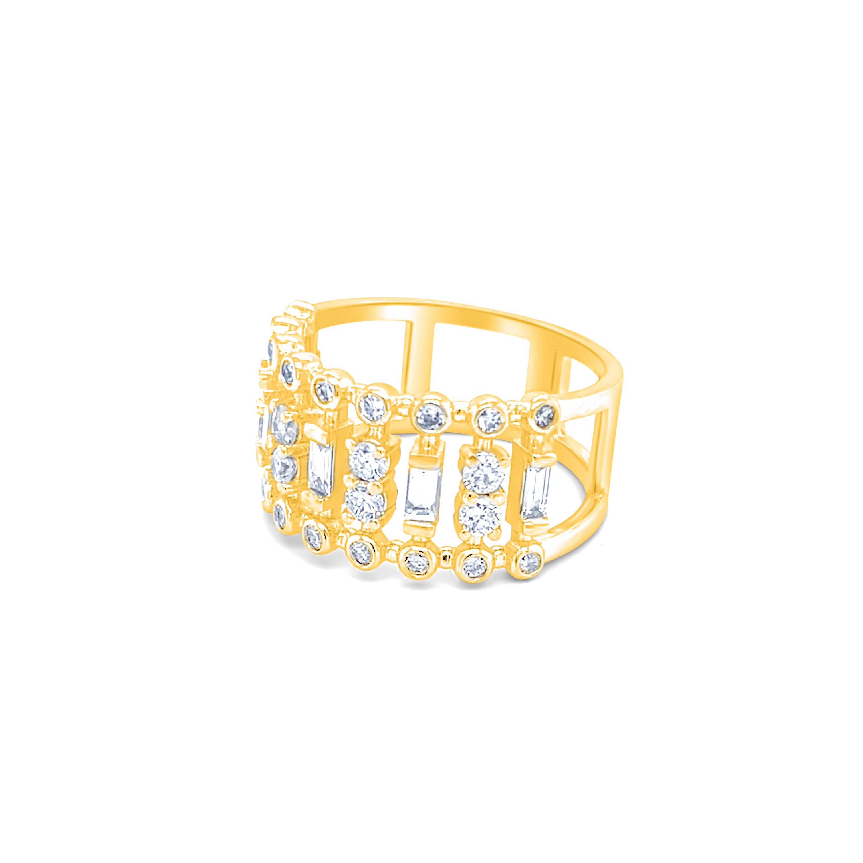 18K White Gold Multiple Round-Cut Diamond Ring (0.76 ct) _ 18K White Gold Multiple Round-Cut Diamond Ring (0.76 ct) _