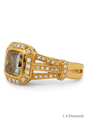 14K Yellow Gold Diamond Round and Princess Cut Engagement Ring (1.20 ct) 14K Yellow Gold Diamond Round and Princess Cut Engagement Ring (1.20 ct)