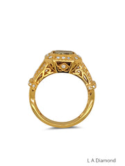 14K Yellow Gold Diamond Round and Princess Cut Engagement Ring (1.20 ct) 14K Yellow Gold Diamond Round and Princess Cut Engagement Ring (1.20 ct)