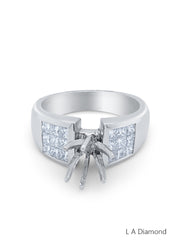 14K White Gold Diamond Princess Cut Multi-Layer Semi-Mount Promise Ring (1.00 ct) 14K White Gold Diamond Princess Cut Multi-Layer Semi-Mount Promise Ring (1.00 ct)
