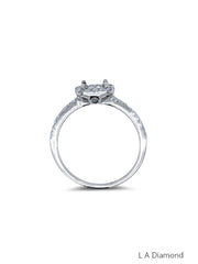 14K White Gold Diamond Cushion Cut Semi-Mount Engagement Ring (.35 ct) 14K White Gold Diamond Cushion Cut Semi-Mount Engagement Ring (.35 ct)
