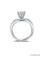 14k White Gold Diamond Multi Layered Round Cut Engagement Ring 1.20c - LA DIAMOND 14k White Gold Diamond Multi Layered Round Cut Engagement Ring 1.20c - LA DIAMOND