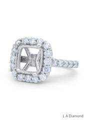 14K White Gold Diamond Princess and Round Cut Semi-Mount Engagement Ring (1.00 ct) 14K White Gold Diamond Princess and Round Cut Semi-Mount Engagement Ring (1.00 ct)