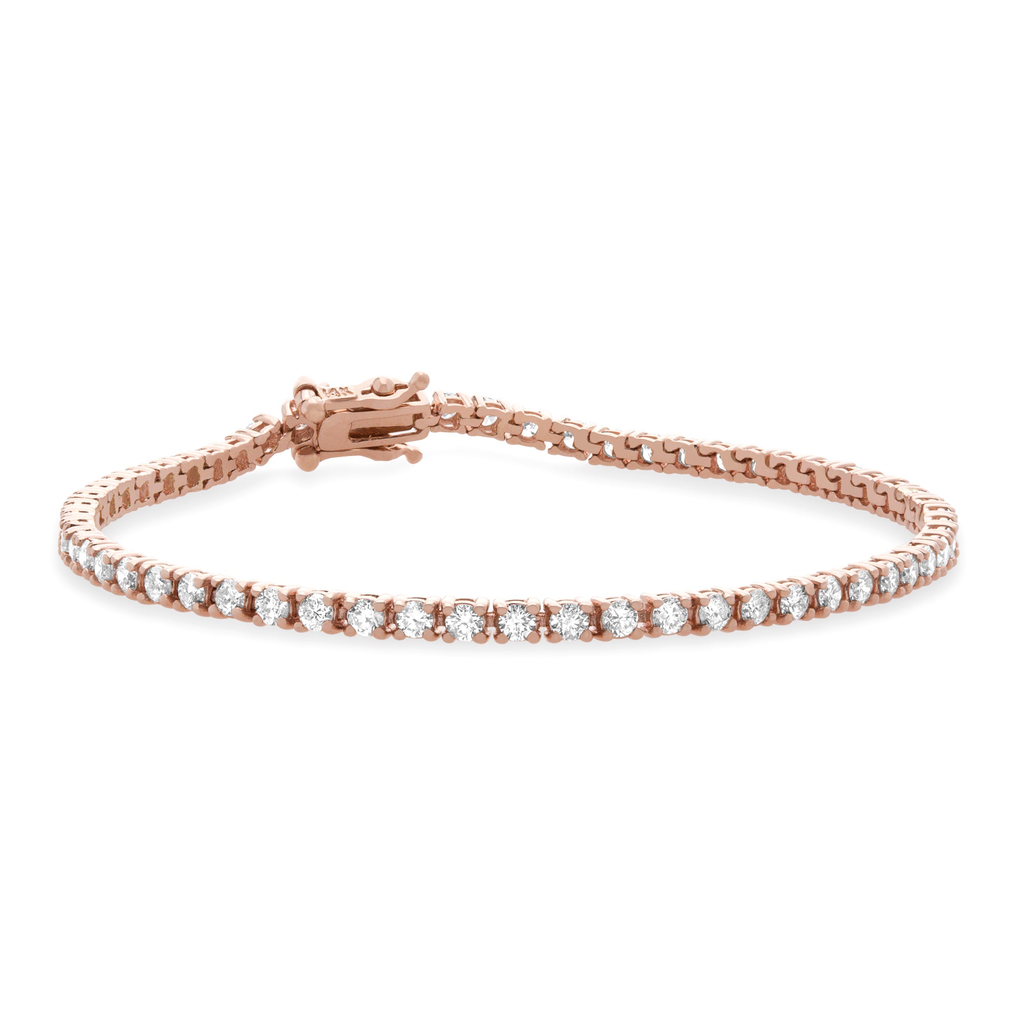 1 CT. T.W. Diamond Tennis Bracelet in 14K Rose Gold - LA DIAMOND 1 CT. T.W. Diamond Tennis Bracelet in 14K Rose Gold - LA DIAMOND