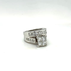 2.44 CT. T.W. Quad Princess-Cut Diamond Bridal Set in White Gold - LA DIAMOND 2.44 CT. T.W. Quad Princess-Cut Diamond Bridal Set in White Gold - LA DIAMOND