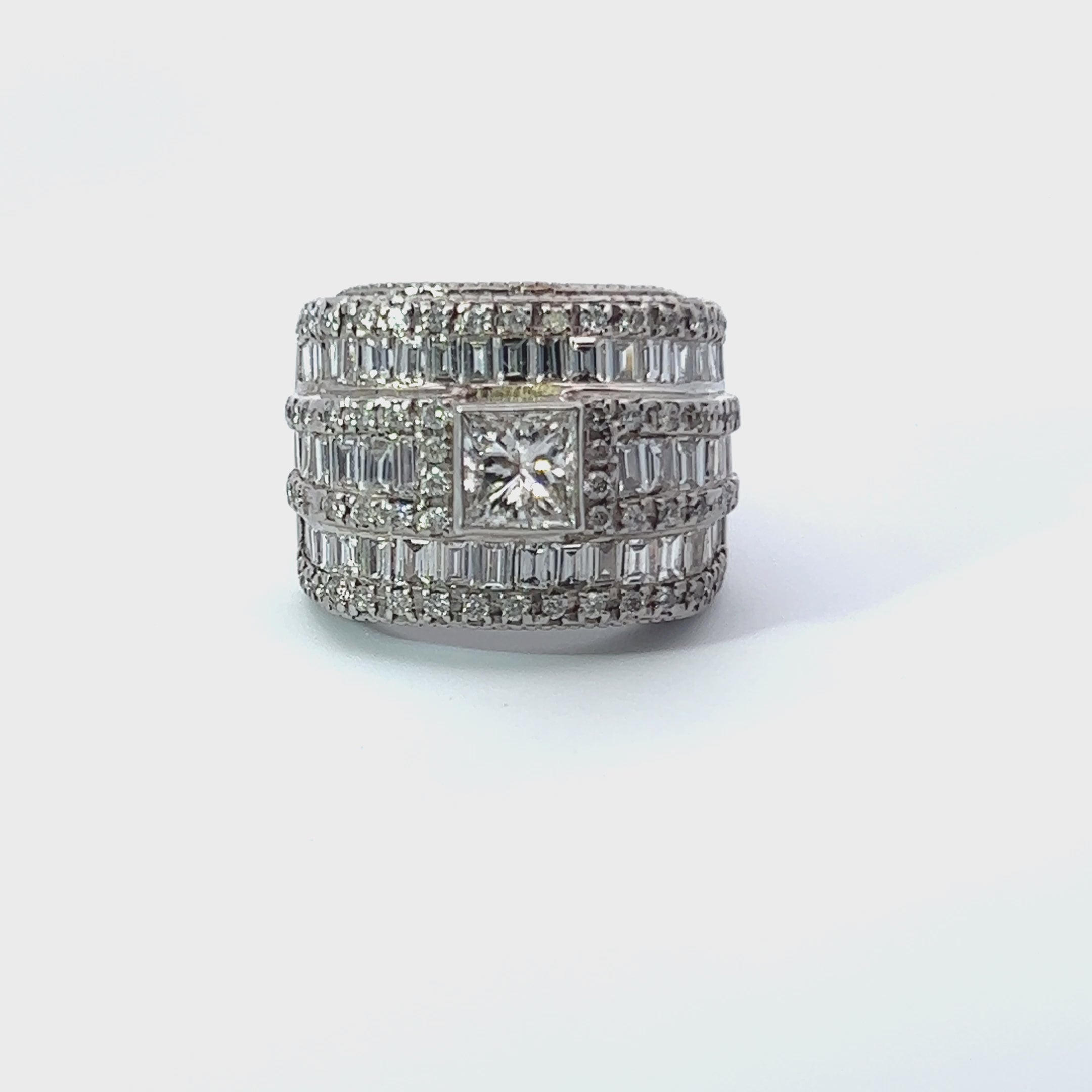 18K White Gold Diamond Bezel Corner Princess Wedding Bands (1.86 ct T.W.) 18K White Gold Diamond Bezel Corner Princess Wedding Bands (1.86 ct T.W.)