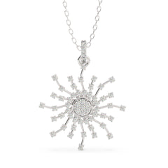 White Gold Diamond Round Cut Necklace