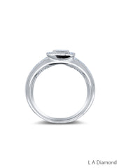 14K White Gold Quad Princess-Cut Diamond Frame Ring  0.95c - LA DIAMOND 14K White Gold Quad Princess-Cut Diamond Frame Ring  0.95c - LA DIAMOND