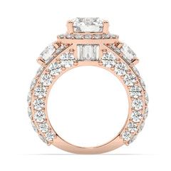 14K White Gold Multi-Row Round Cut Diamond Engagement Ring (6.35 ct) 14K White Gold Multi-Row Round Cut Diamond Engagement Ring (6.35 ct)