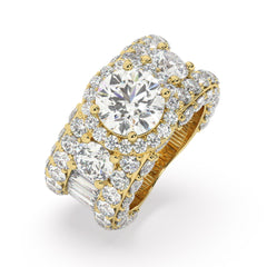 14K White Gold Multi-Row Round Cut Diamond Engagement Ring (6.35 ct) 14K White Gold Multi-Row Round Cut Diamond Engagement Ring (6.35 ct)