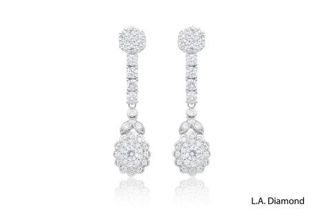 14k White Gold Diamond Earring