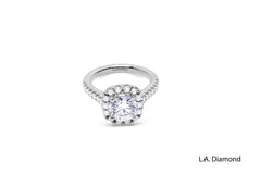 14k White Gold Diamond Round Cut With Halo Engagement Ring