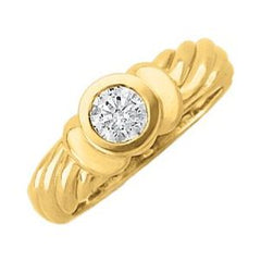 14K Solid Gold 1/2 CTW Natural Diamond Round Engagement Ring