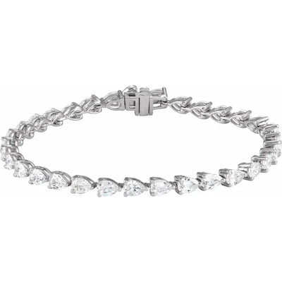 Elegant Pear Shape Diamond Tennis Bracelet Set in 14k Gold - Anniversary Gift for Her