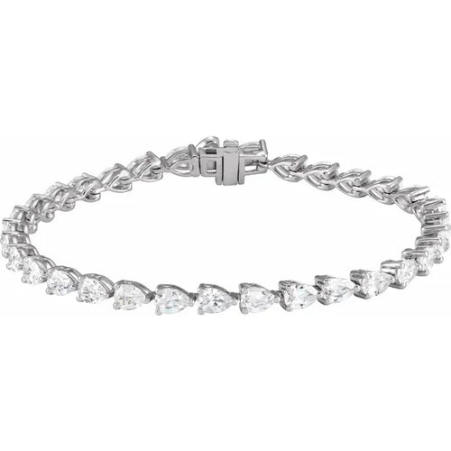 Elegant Pear Shape Diamond Tennis Bracelet Set in 14k Gold - Anniversary Gift for Her - BDW10009