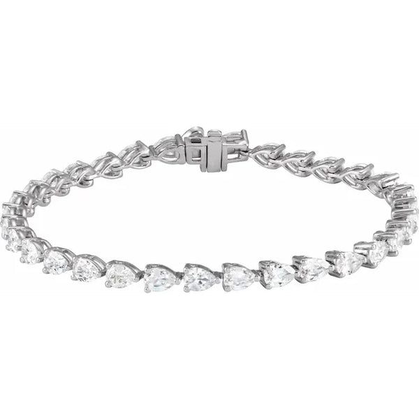 Elegant Pear Shape Diamond Tennis Bracelet Set in 14k Gold - Anniversary Gift for Her
