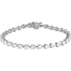 Elegant Pear Shape Diamond Tennis Bracelet Set in 14k Gold - Anniversary Gift for Her