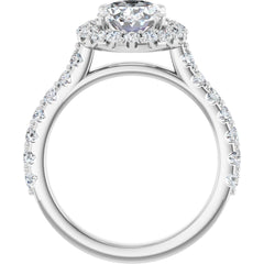 Oval Cut Diamond Halo-Style Engagement Ring - Set on 14k Gold