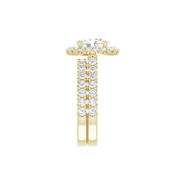 14K Gold Oval Cut Diamond Halo Engagement Ring – Timeless Elegance - SAW10063