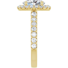 Oval Cut Diamond Halo-Style Engagement Ring - Set on 14k Gold