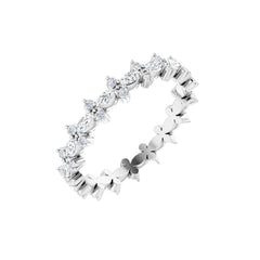 5/8ct Marquise & Round Cut Diamond Eternity Wedding Band - Set in 14k Gold