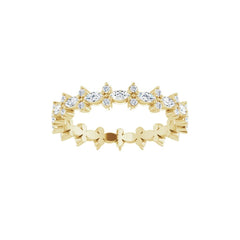 5/8ct Marquise & Round Cut Diamond Eternity Wedding Band - Set in 14k Gold