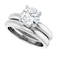 Round Cut Solitaire Diamond Engagment Ring with Hidden Halo