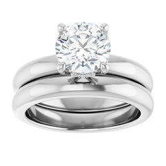Round Cut Solitaire Diamond Engagment Ring with Hidden Halo