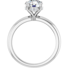 Round Cut Solitaire Diamond Engagment Ring with Hidden Halo