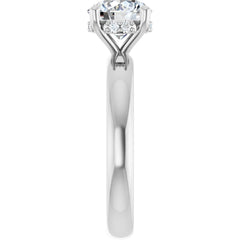 Round Cut Solitaire Diamond Engagment Ring with Hidden Halo