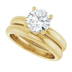 Round Cut Solitaire Diamond Engagment Ring with Hidden Halo