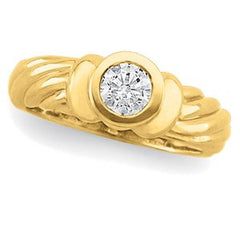 14K Solid Gold 1/2 CTW Natural Diamond Round Engagement Ring