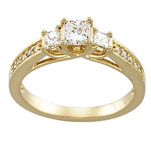 14K Solid Gold 7/8 CTW Natural Diamond Engagement Ring
