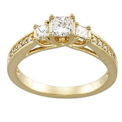 14K Solid Gold 7/8 CTW Natural Diamond Engagement Ring