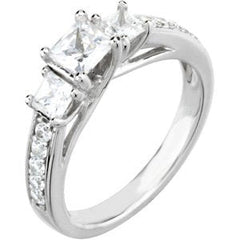 14K Solid Gold 7/8 CTW Natural Diamond Engagement Ring
