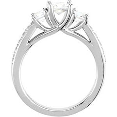 14K Solid Gold 7/8 CTW Natural Diamond Engagement Ring