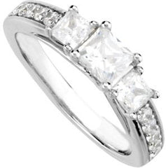 14K Solid Gold 7/8 CTW Natural Diamond Engagement Ring