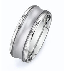 New Men's Wedding Band 14K White Gold Wedding Band 8.5mm Fancy Design