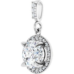 14K Gold 1 CTW Round Diamond Halo Pendant with Diamond Bail