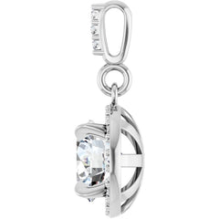 14K Gold 1 CTW Round Diamond Halo Pendant with Diamond Bail