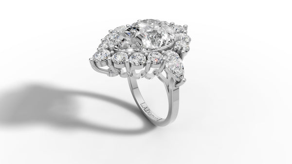 14K Gold 2 ct Pear Cut Diamond Classic Cocktail Ring