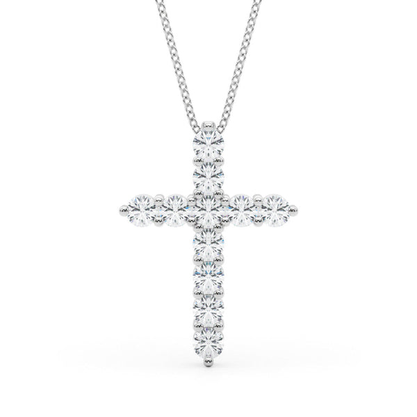 14K Gold Diamond Cross Pendant Necklace (1.00 ct)