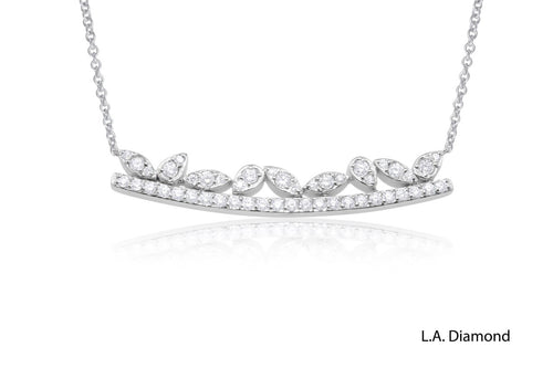 14K Gold & Diamond Modern Bar Pendant Necklace