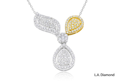 14K Gold Round Diamond Pendant Necklace