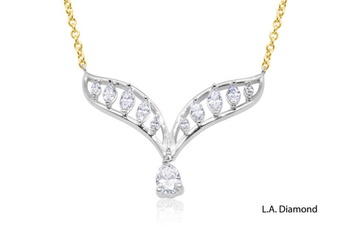 14K Gold Diamond Pendant Necklace (1.15 ctw)