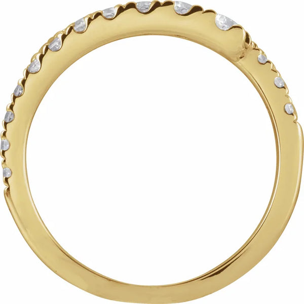 14K Gold Double Row Diamond Bypass Ring – 0.90 ctw