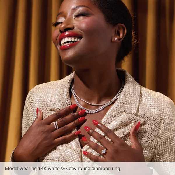 14K Gold Double Row Diamond Bypass Ring – 0.90 ctw