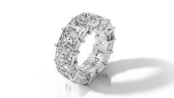 14K Gold Emerald-Cut Diamond Eternity Band (6.00 ct)